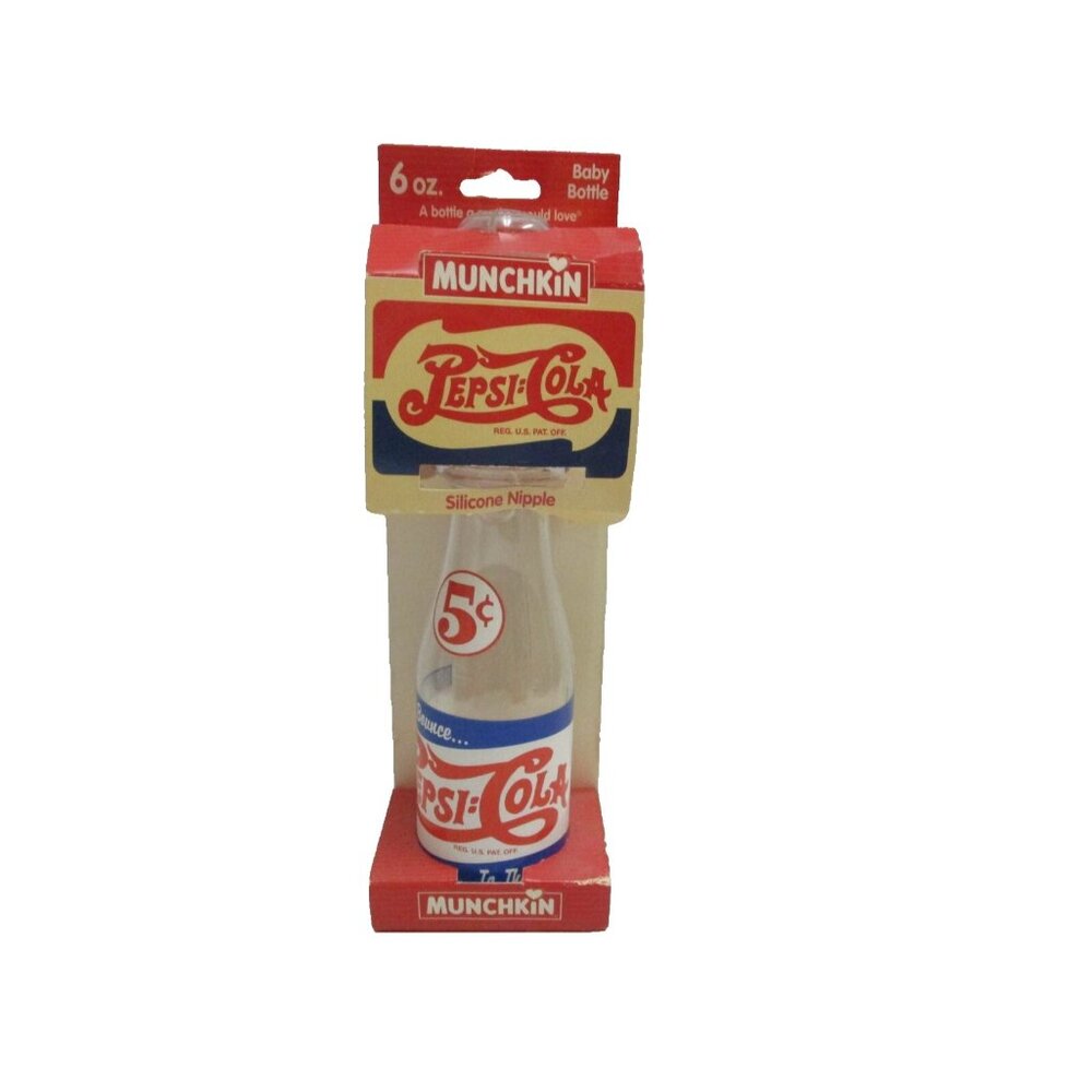Pepsi Cola Munchin 6oz. Baby Bottle with Silicone Nipple 1994 New Old Stock